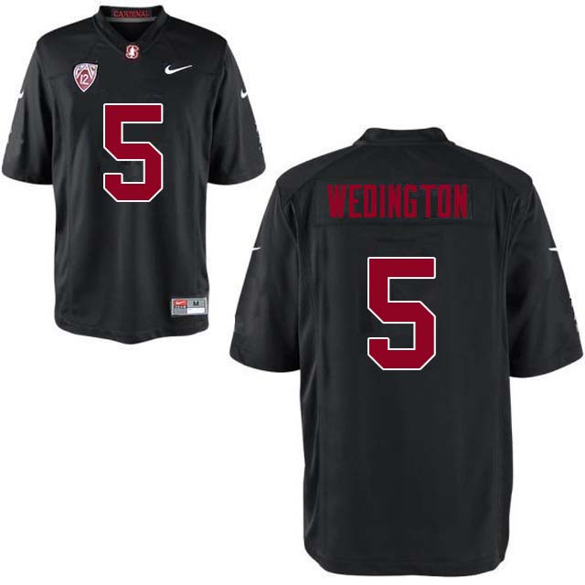 Men Stanford Cardinal #5 Connor Wedington College Football Jerseys Sale-Black